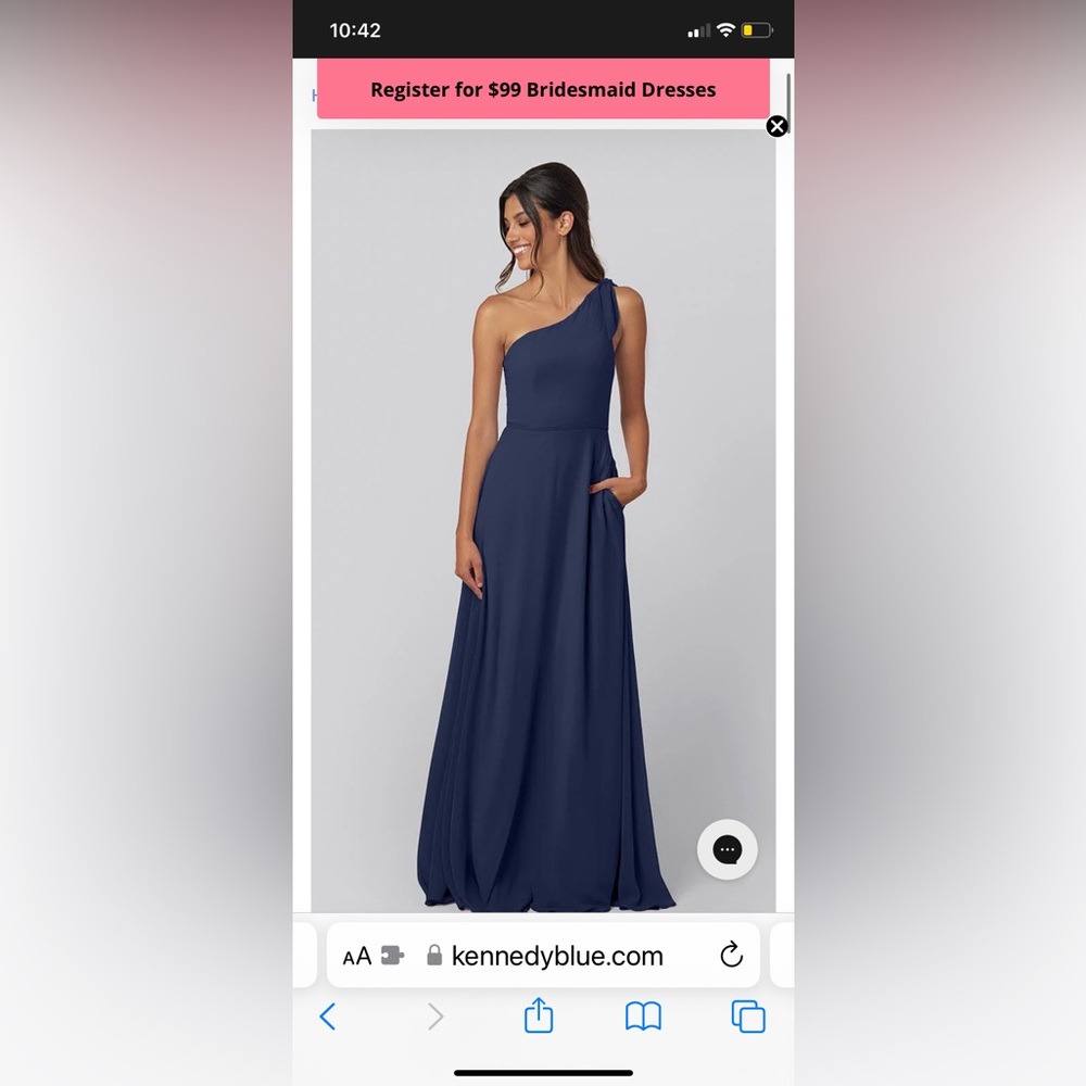 Navy chiffon Kennedy Blue bridesmaid dress size 4-6